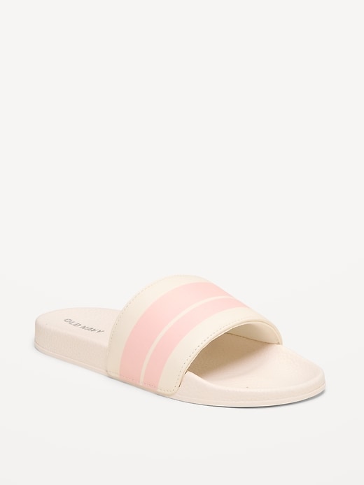 Image number 1 showing, Faux-Leather Pool Slide Sandals for Girls