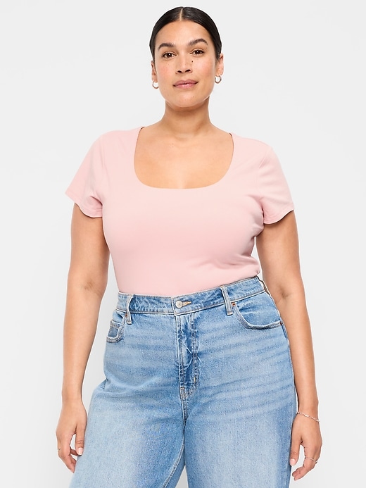 Image number 7 showing, Hug Double-Layer Scoop-Neck Top