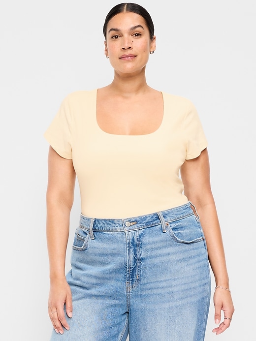 Image number 7 showing, Hug Double-Layer Scoop-Neck Top
