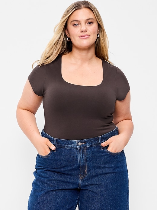 Image number 7 showing, Hug Double-Layer Scoop-Neck Top