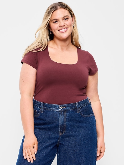 Image number 7 showing, Hug Double-Layer Scoop-Neck Top