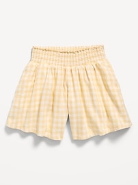 Image number 4 showing, Printed Smocked-Waist Linen-Blend Shorts for Girls