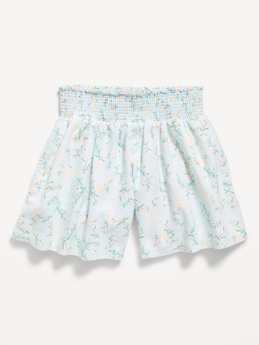 Image number 4 showing, Printed Smocked-Waist Linen-Blend Shorts for Girls
