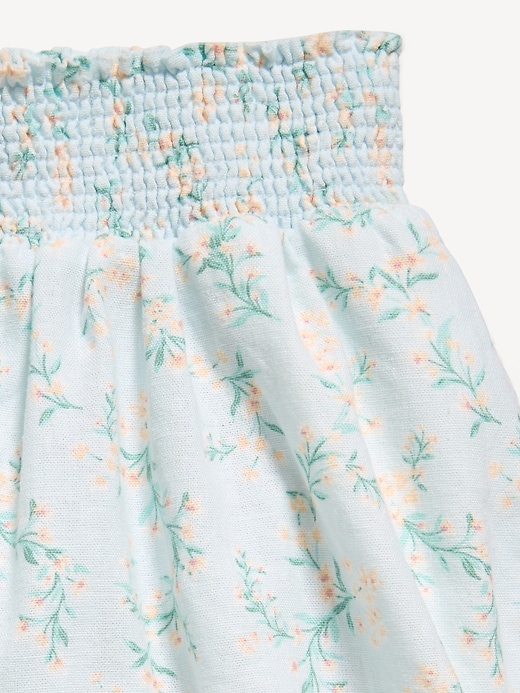 Image number 5 showing, Printed Smocked-Waist Linen-Blend Shorts for Girls