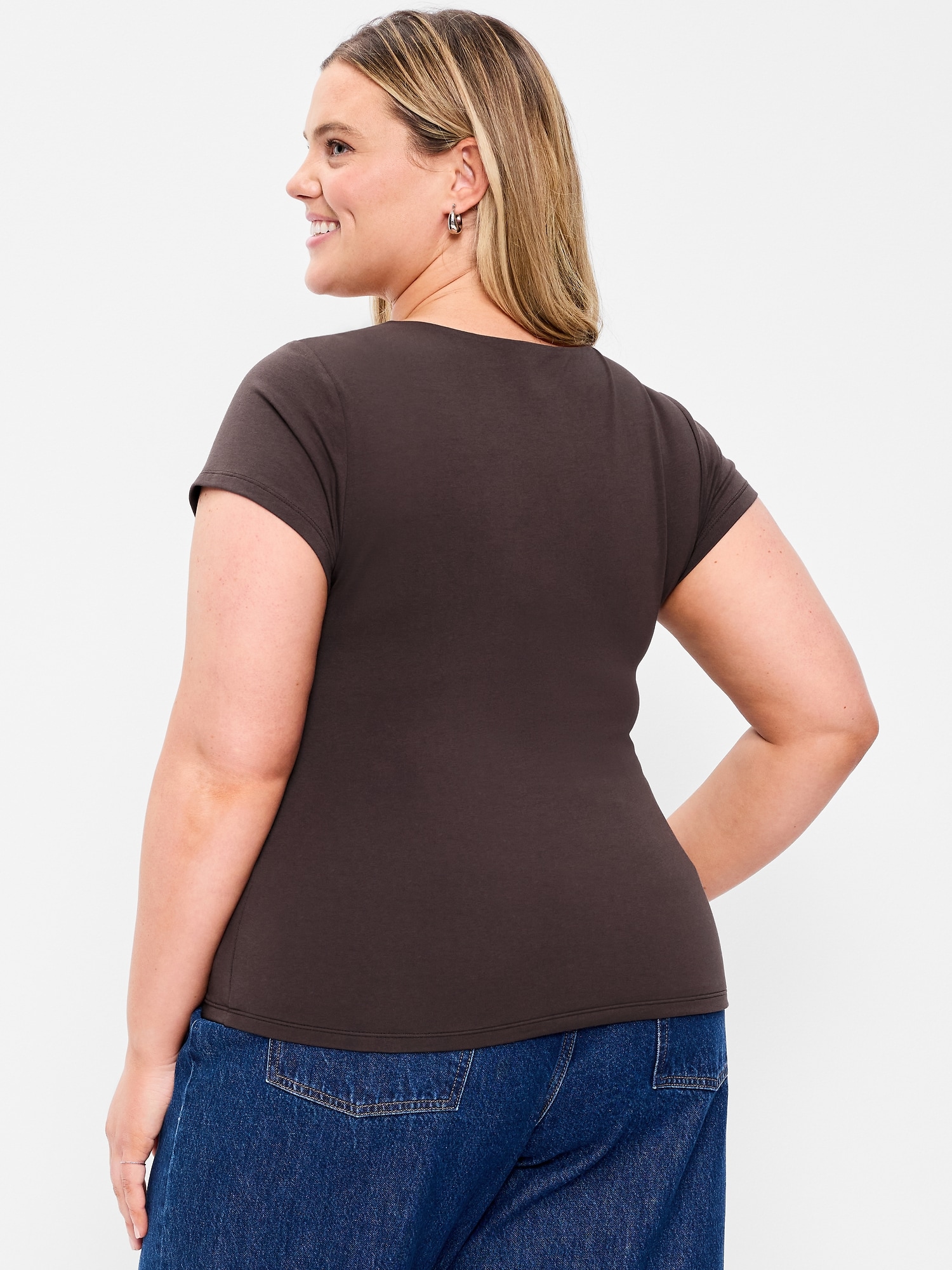 Hug Double-Layer Scoop-Neck Top