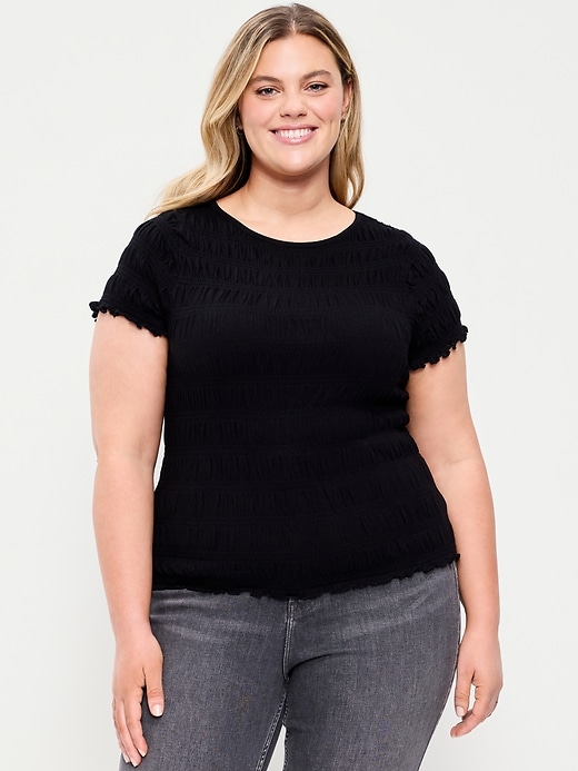 Image number 7 showing, Slit-Neck Smocked Top