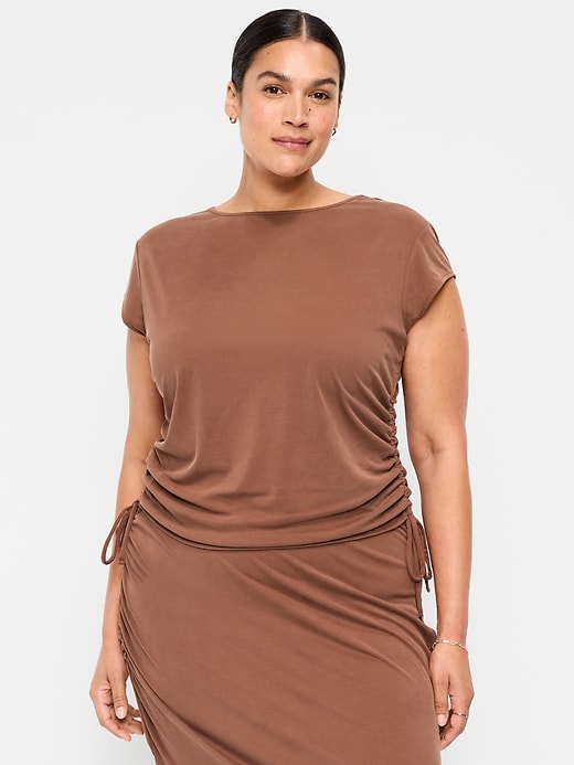 Image number 8 showing, Cap-Sleeve Shirred Side Top