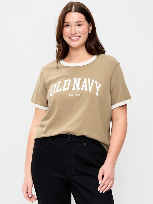 Image number 8 showing, EveryWear Crew-Neck Logo-Graphic Ringer T-Shirt