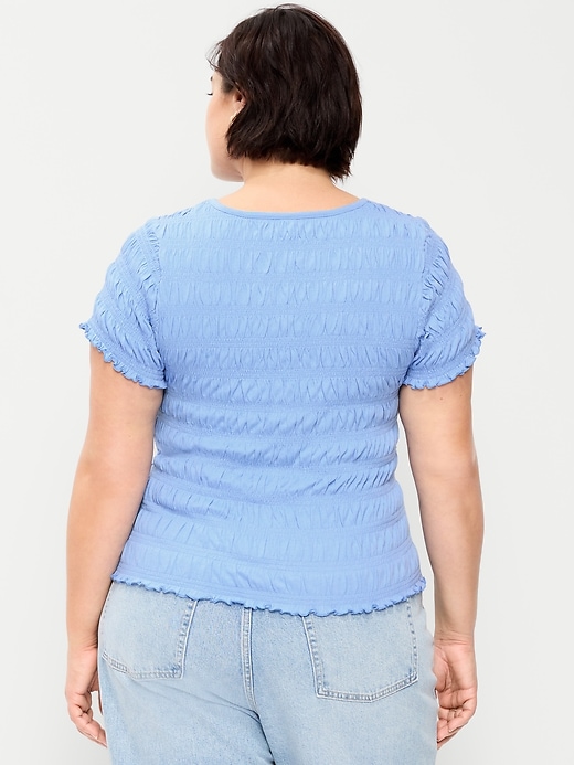 Image number 8 showing, Slit-Neck Smocked Top