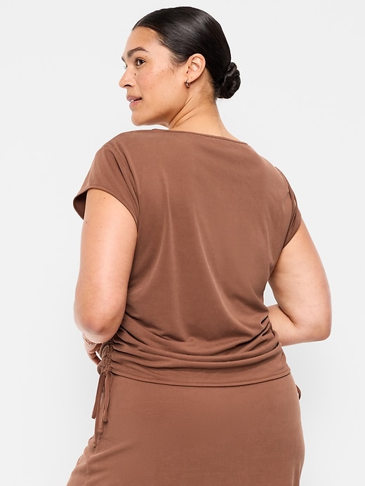 Image number 9 showing, Cap-Sleeve Shirred Side Top