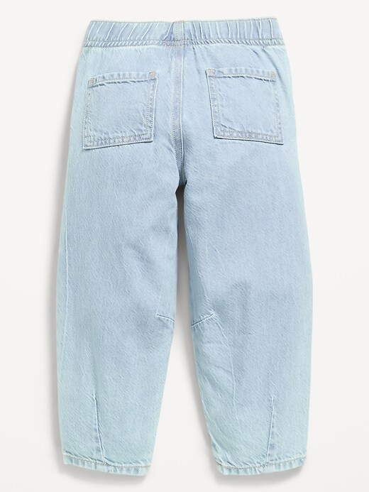 Image number 2 showing, Pull-On Barrel-Leg Jeans for Toddler Girls
