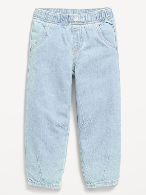 Pull-On Barrel-Leg Jeans for Toddler Girls