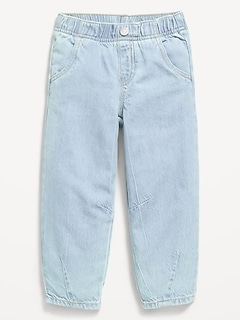 Pull-On Barrel-Leg Jeans for Toddler Girls