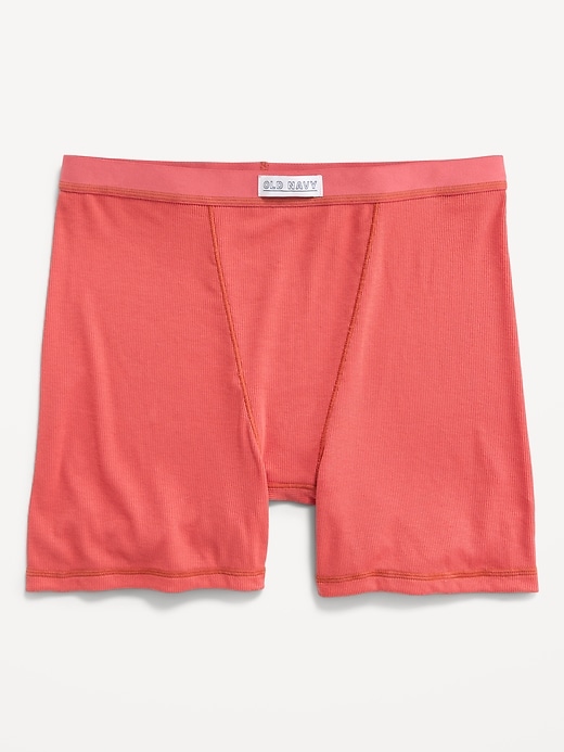 Image number 3 showing, High-Waisted Ribbed Boyshort Briefs -- 3-inch inseam