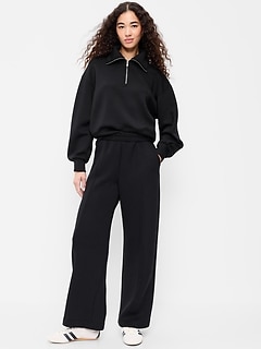 High-Waisted Bounce Fleece Wide-Leg Sweatpants