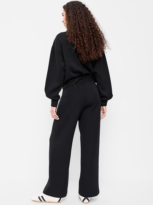 Image number 2 showing, High-Waisted Bounce Fleece Wide-Leg Sweatpants