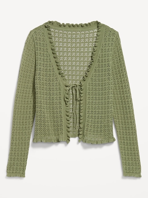 Image number 4 showing, Tie-Front Open Cardigan