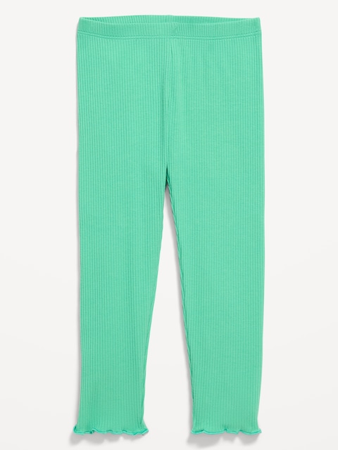 Rib-Knit Full-Length Leggings for Toddler Girls