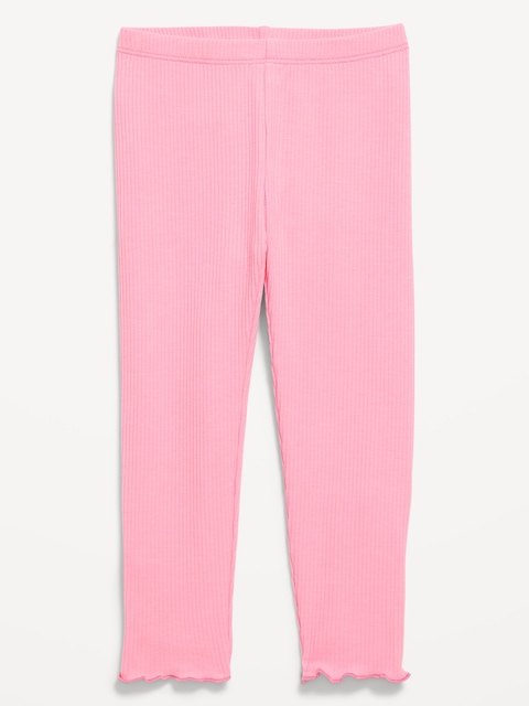 Rib-Knit Full-Length Leggings for Toddler Girls