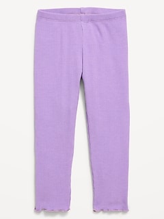 Rib-Knit Full-Length Leggings for Toddler Girls
