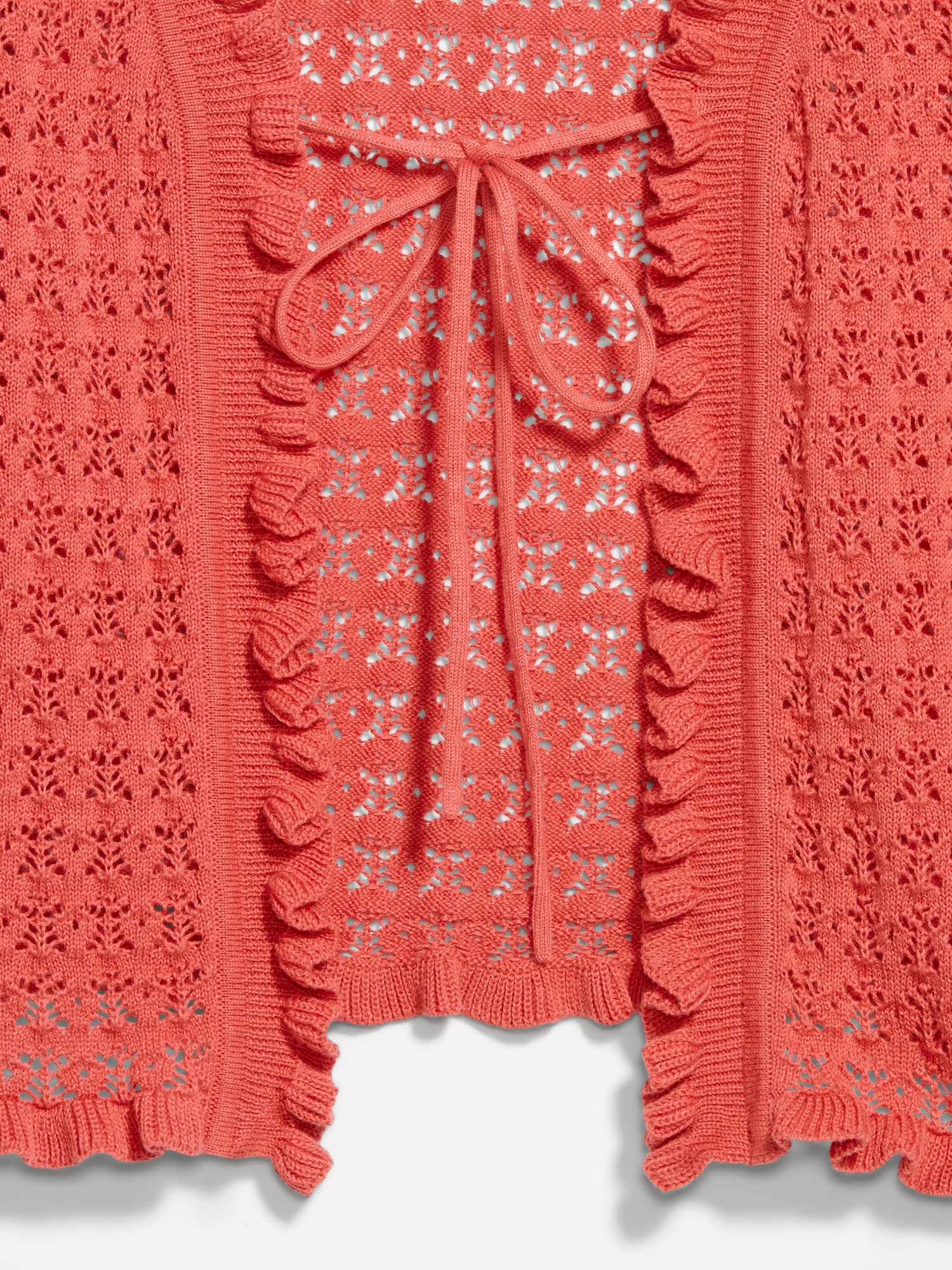 Seaside Cotton Tie-Front Cropped Cardigan