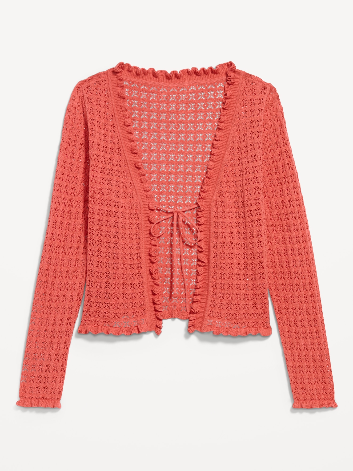 Seaside Cotton Tie-Front Cropped Cardigan
