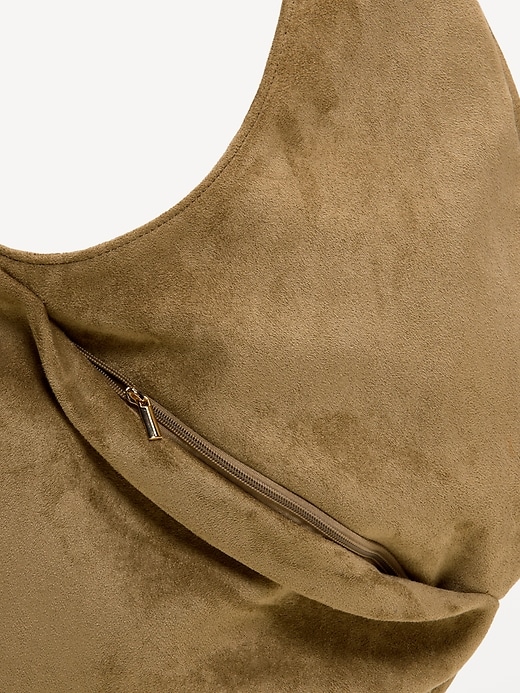 Image number 4 showing, Oversized Suede Hobo Bag