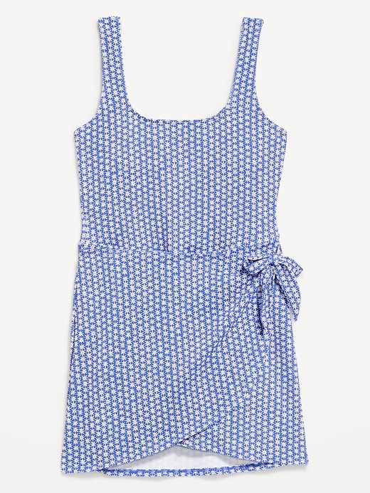 Image number 2 showing, Pique Side-Tie Swim Dress