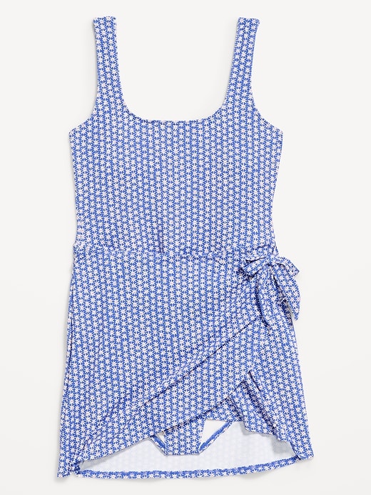 Image number 3 showing, Pique Side-Tie Swim Dress