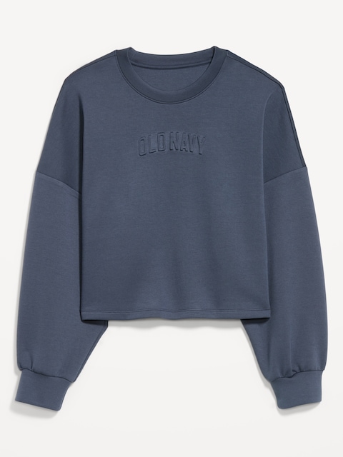 Bounce Fleece Crew-Neck Cropped Top