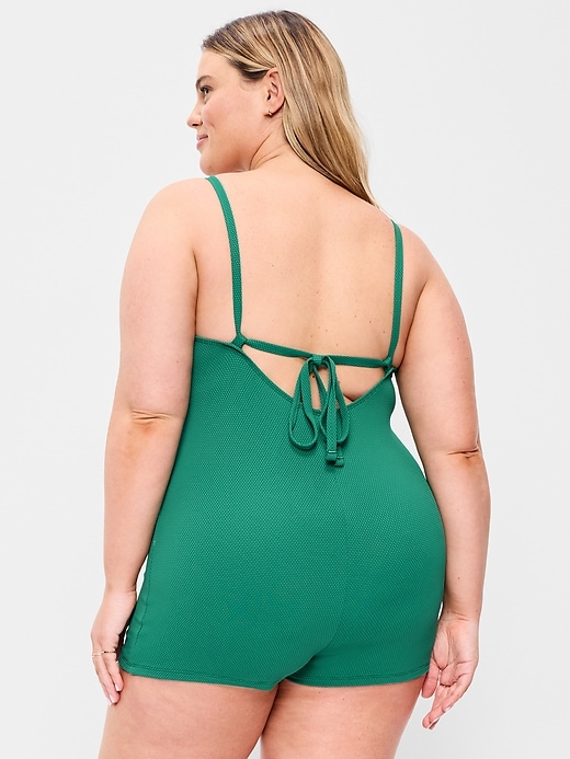 Image number 8 showing, Textured Swim Romper -- 2.5-inch inseam