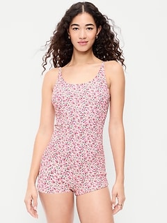 Textured Swim Romper -- 2.5-inch inseam