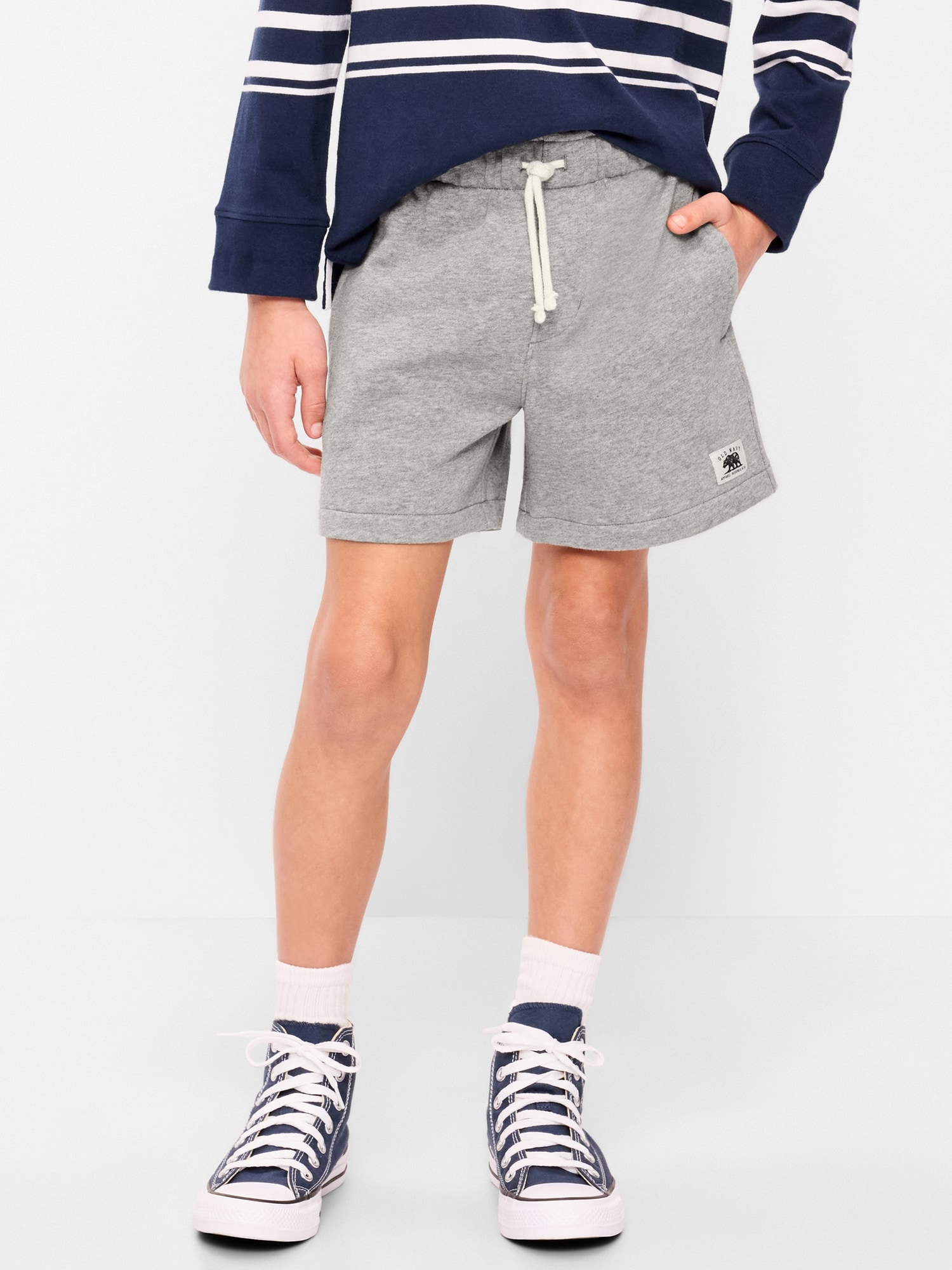 Below Knee Logo Fleece Jogger Shorts for Boys