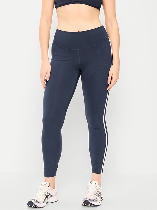 Image number 4 showing, High-Waisted PowerChill Side-Striped 7/8 Leggings