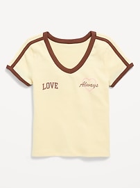 Image number 1 showing, Fitted Short-Sleeve Graphic T-Shirt for Girls