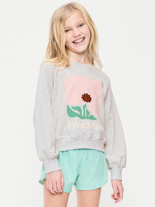 Image number 1 showing, Long-Sleeve Graphic Sweatshirt for Girls