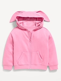 Image number 2 showing, Oversized Critter Zip Hoodie for Toddler Girls
