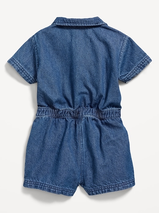 Image number 3 showing, Short-Sleeve Utility Romper for Toddler Girls