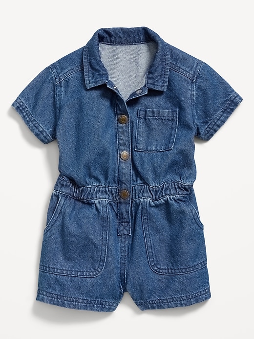 Image number 2 showing, Short-Sleeve Utility Romper for Toddler Girls