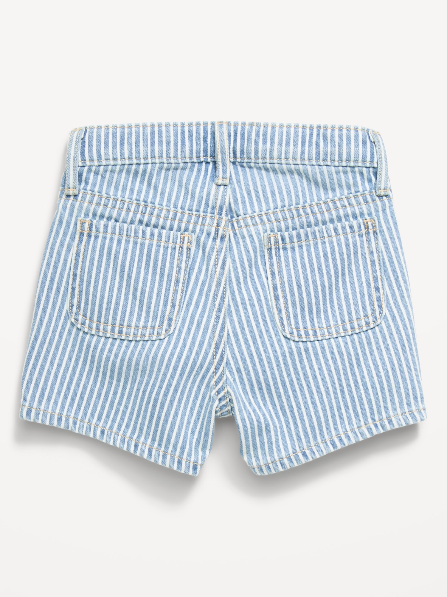 High-Waisted Striped Mariner Jean Shorts for Toddler Girls