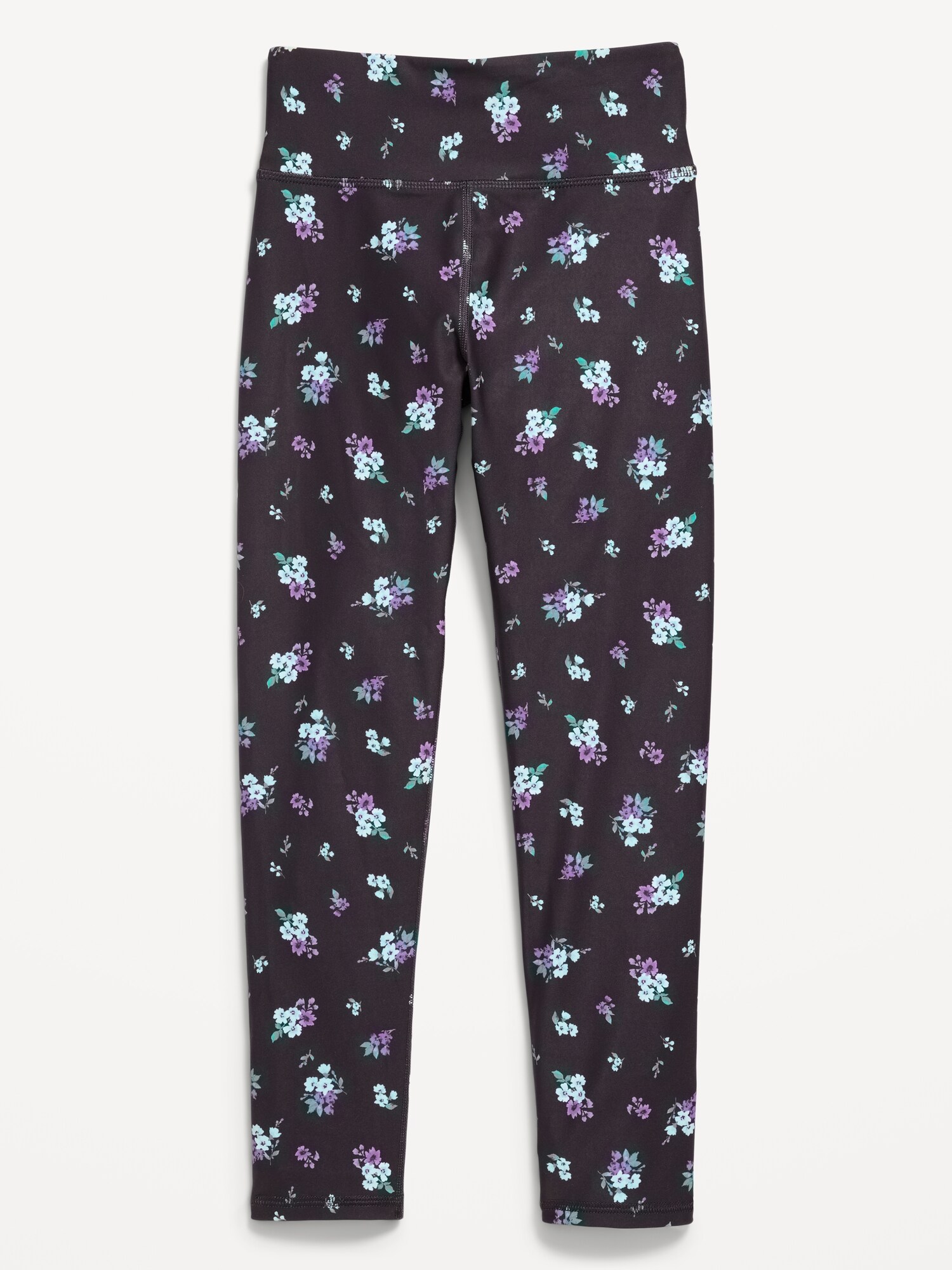 Леггинсы Old Navy High-Waisted PowerSoft 7/8-Length Side-Pocket Leggings для девочек, цвет: Чёрный с принтом — фото 4