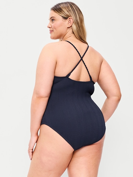 Image number 7 showing, Braided-Strap One-Piece Swimsuit
