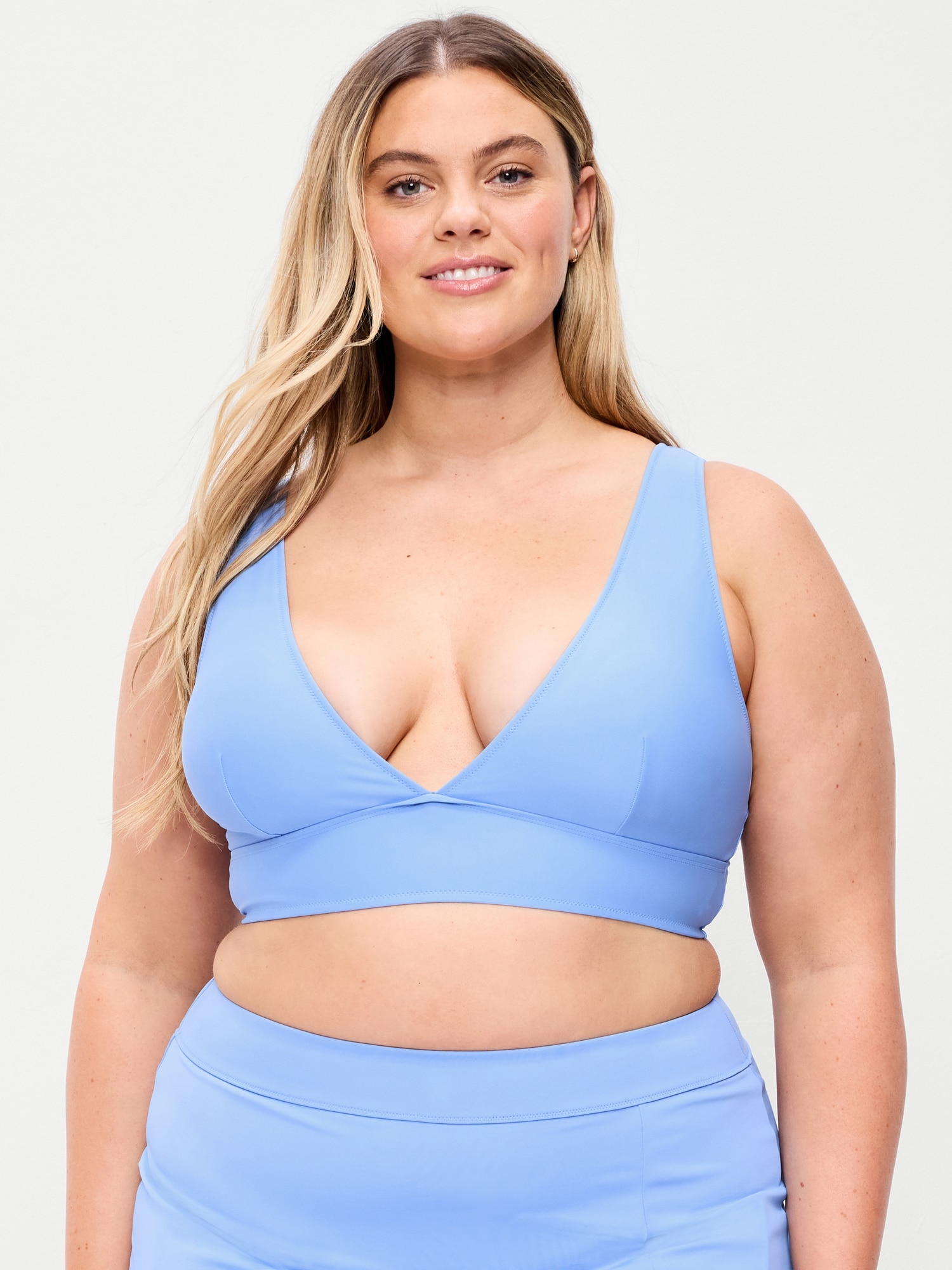 Matte Longline Bikini Swim Top