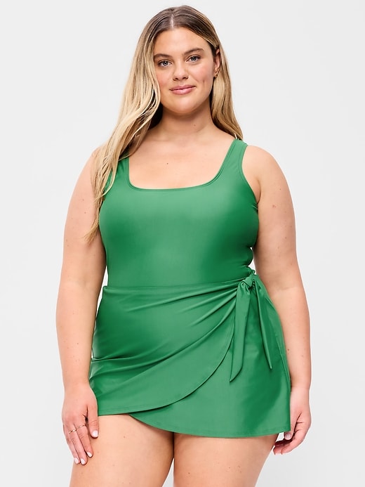 Image number 7 showing, Matte Side-Tie Swim Dress