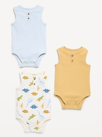Image number 2 showing, Sleeveless Ribbed Henley Bodysuit 3-Pack for Baby