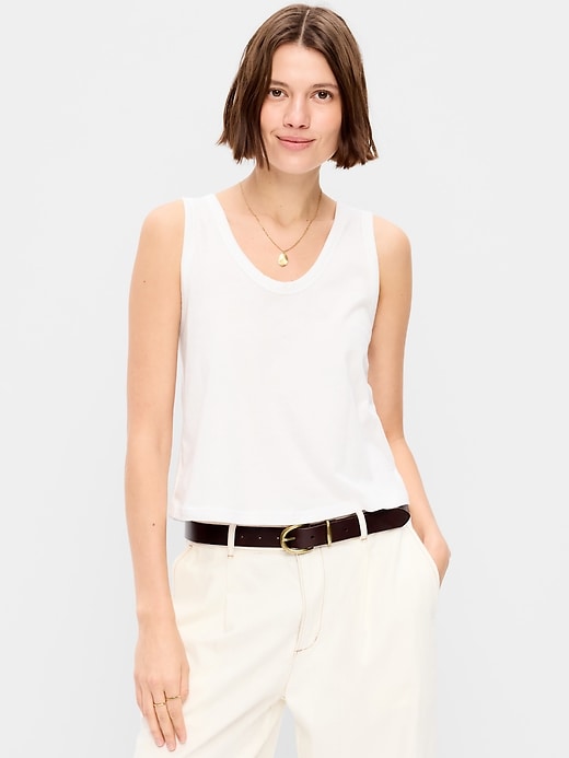 Image number 1 showing, Relaxed Scoop-Neck Tank Top