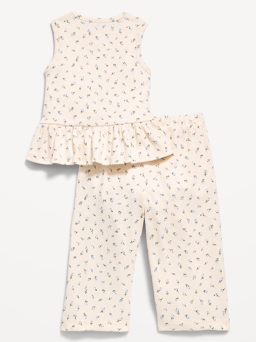 Image number 3 showing, Sleeveless Ribbed Peplum Top and Pants Set for Baby