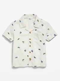 Image number 1 showing, Printed Crinkle Pocket Shirt for Toddler Boys