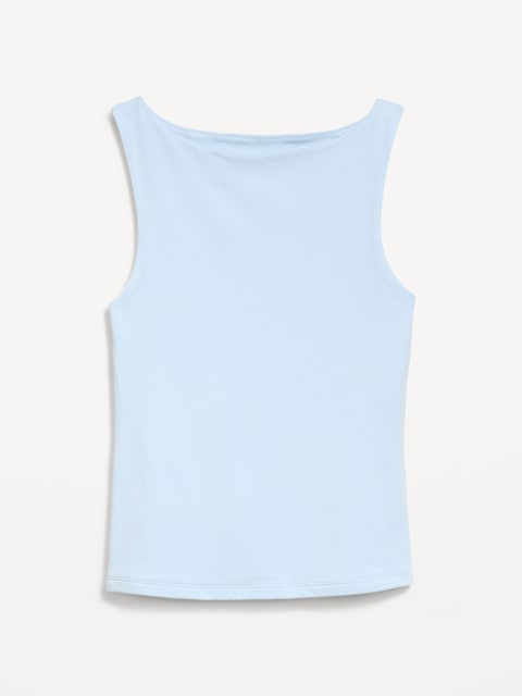 Hug Double-Layer Boat-Neck Top