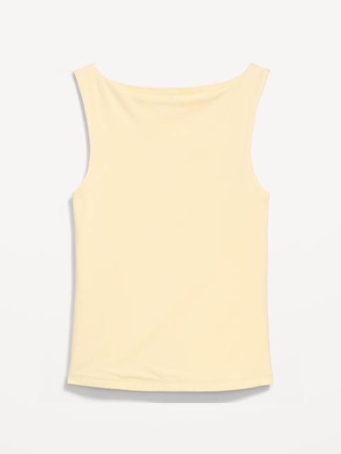 Hug Double-Layer Boat-Neck Top